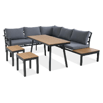 Zestaw mebli do ogrodu HAMILTON DINING Dark Grey