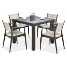 Zestaw jadalniany Novussi REGNUM 4+1 w kolorze brązowym/Cappuccino