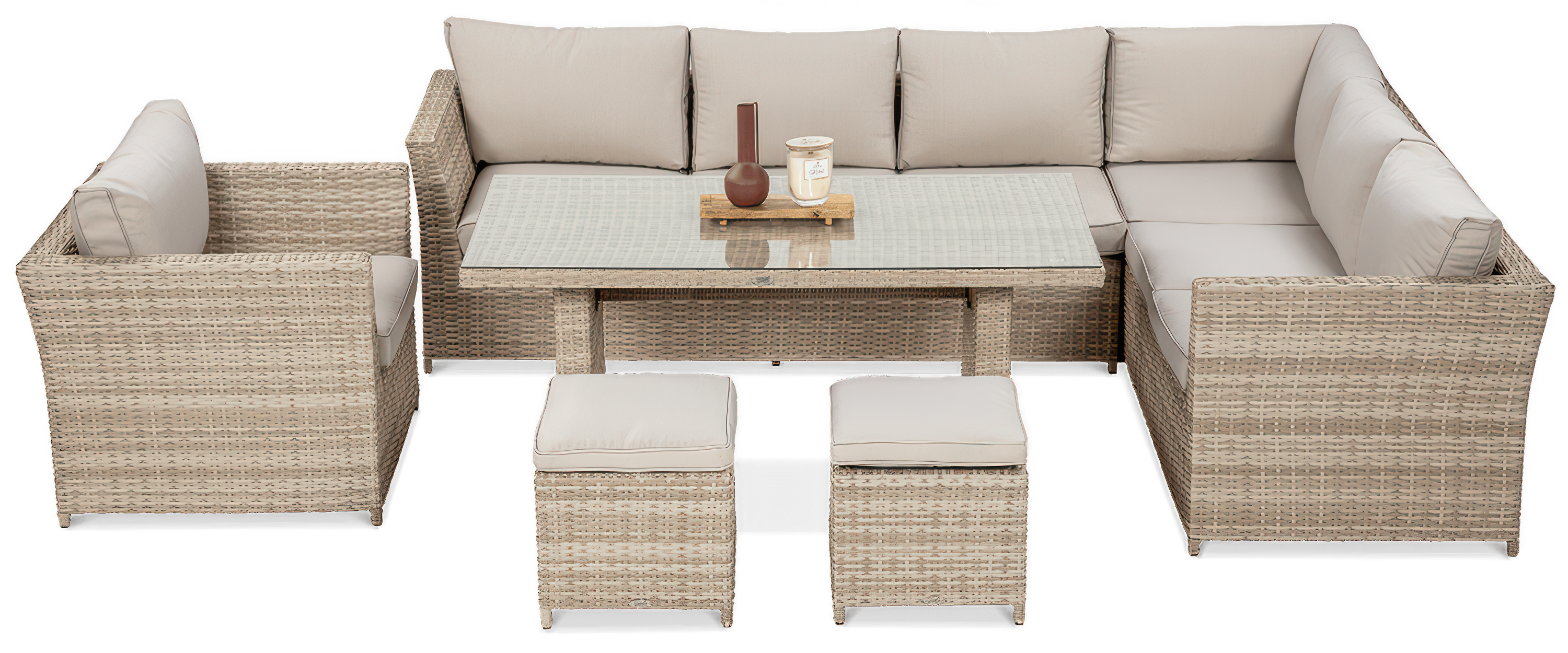 Meble technorattanowe MONIZ DINING PLUS Beige