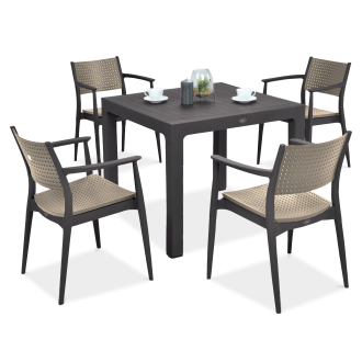 Zestaw ogrodowy jadalniany Novussi SEGINUS 4+1 Brown/Desert Brown