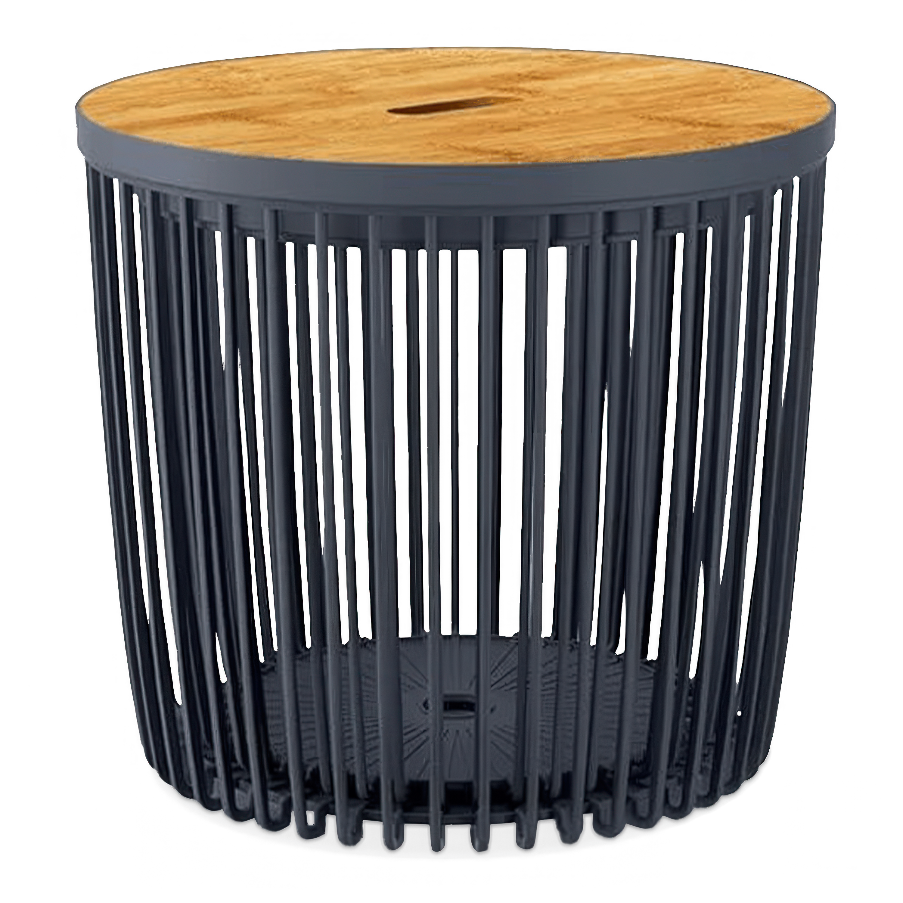 zestaw koszy z drewnianym blatem