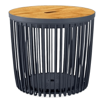 zestaw koszy z drewnianym blatem