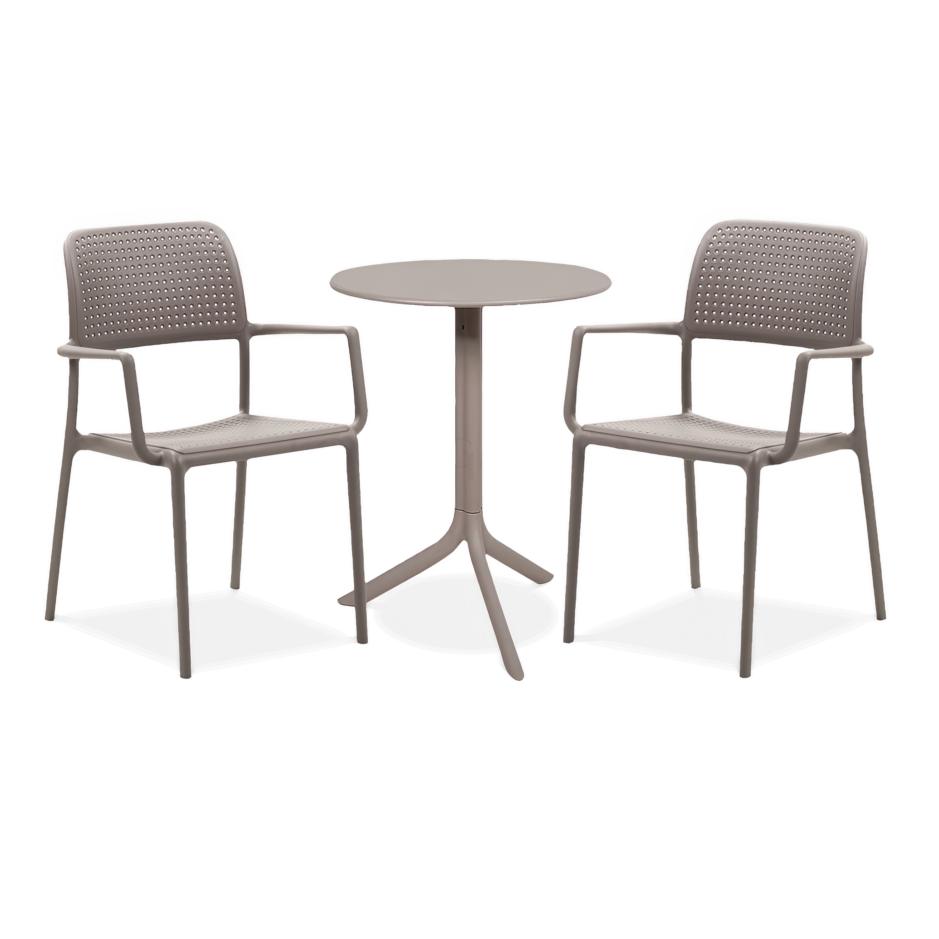 zestaw krzeseł i stolika w kolorze brązowym na balkon lub taras