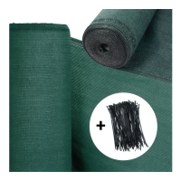 Siatka cieniująca ogrodowa 1.5x10m Dark Green + opaski zaciskowe - HARDMAISTER