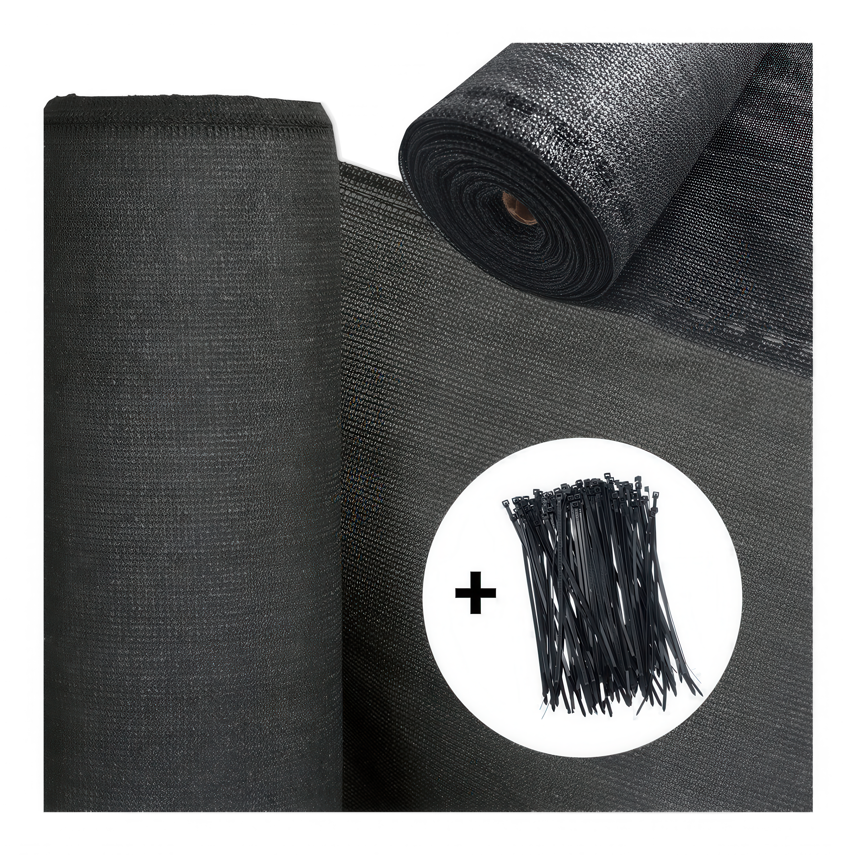 siatka cieniująca ogrodowa w kolorze czarnym w zestawie z opaskami od hardmaister