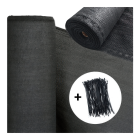 Siatka cieniująca w kolorze grafitowym z opaskami zaciskowymi