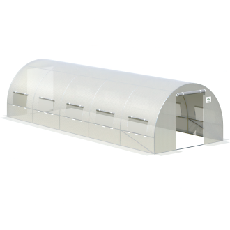 Tunel foliowy 3x8x2 - 24m2 Biały z podwójnymi drzwiami - Cultivo