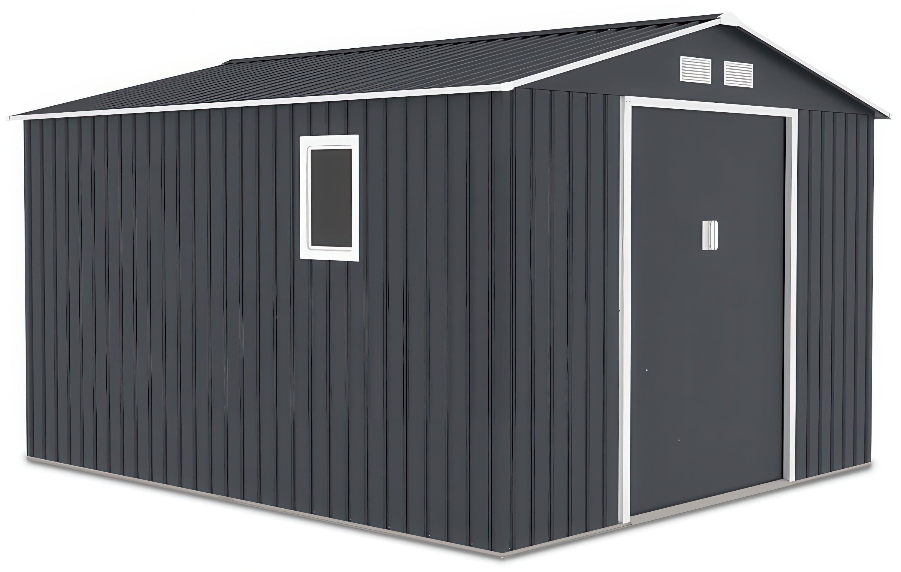 Widok na bok domku narzędziowego HUDSON 277x319cm Cold Grey