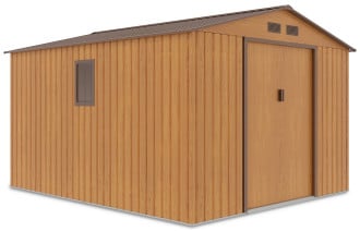 Rzut boczny domku narzędziowego z oknem Hudson Oak Brown - Hardmaister 
