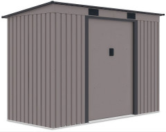 Widok z boku metalowego domku narzędziowego OREGON o wymiarach 261x121cm