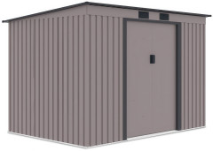 Widok z boku metalowego domku narzędziowego OREGON o wymiarach 261x181cm