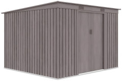 Widok z boku metalowego domku narzędziowego OREGON o wymiarach 261x241cm