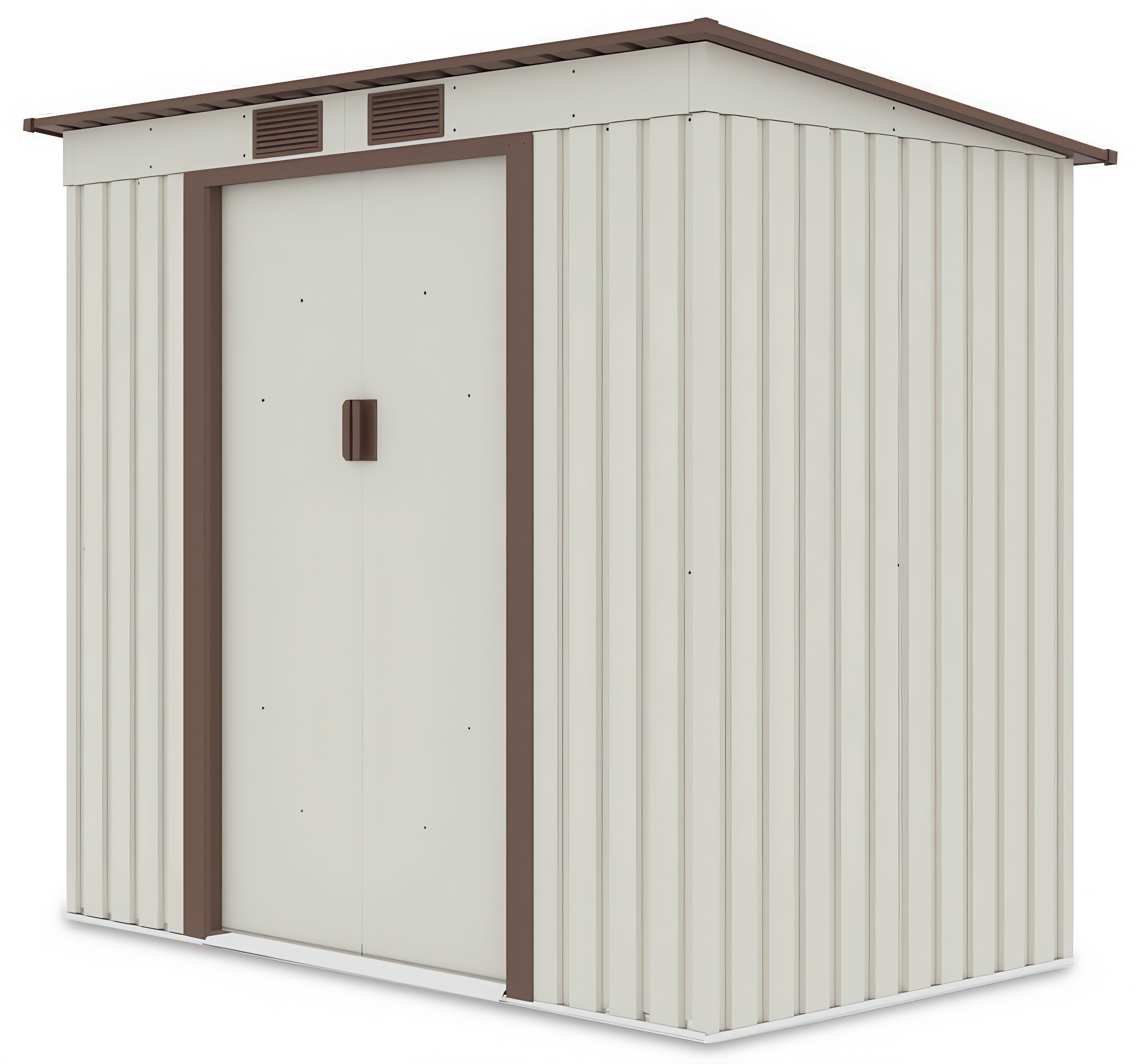 Widok boczny na domek narzędziowy OREGON 201x121cm Beige