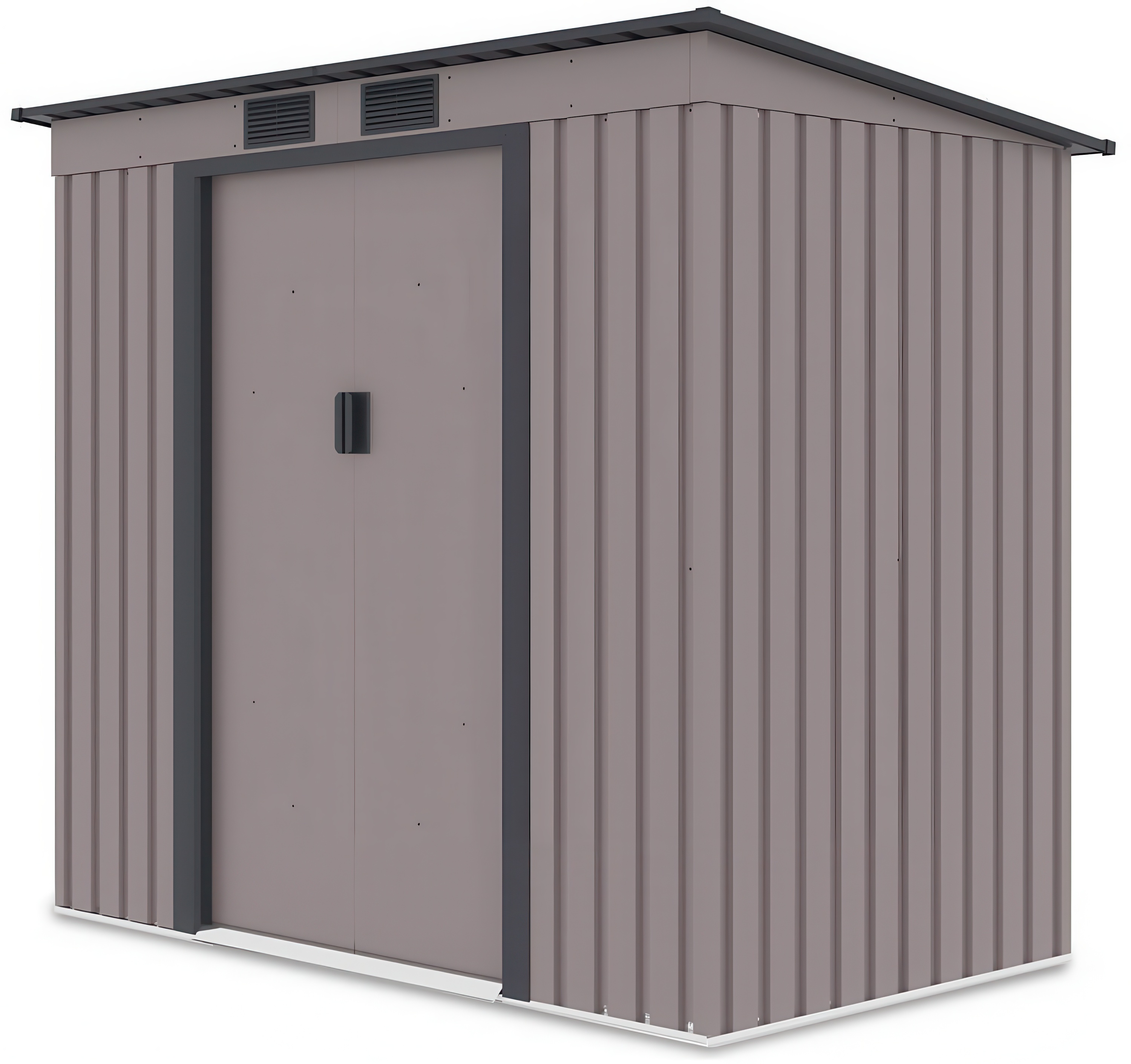 Widok boczny na domek narzędziowy OREGON 201x121cm Warm Grey 