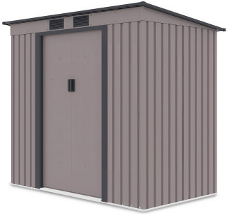 Widok boczny na domek narzędziowy OREGON 201x121cm Warm Grey 