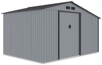 Widok boczny na domek narzędziowy MADISON 342x255cm Light Grey