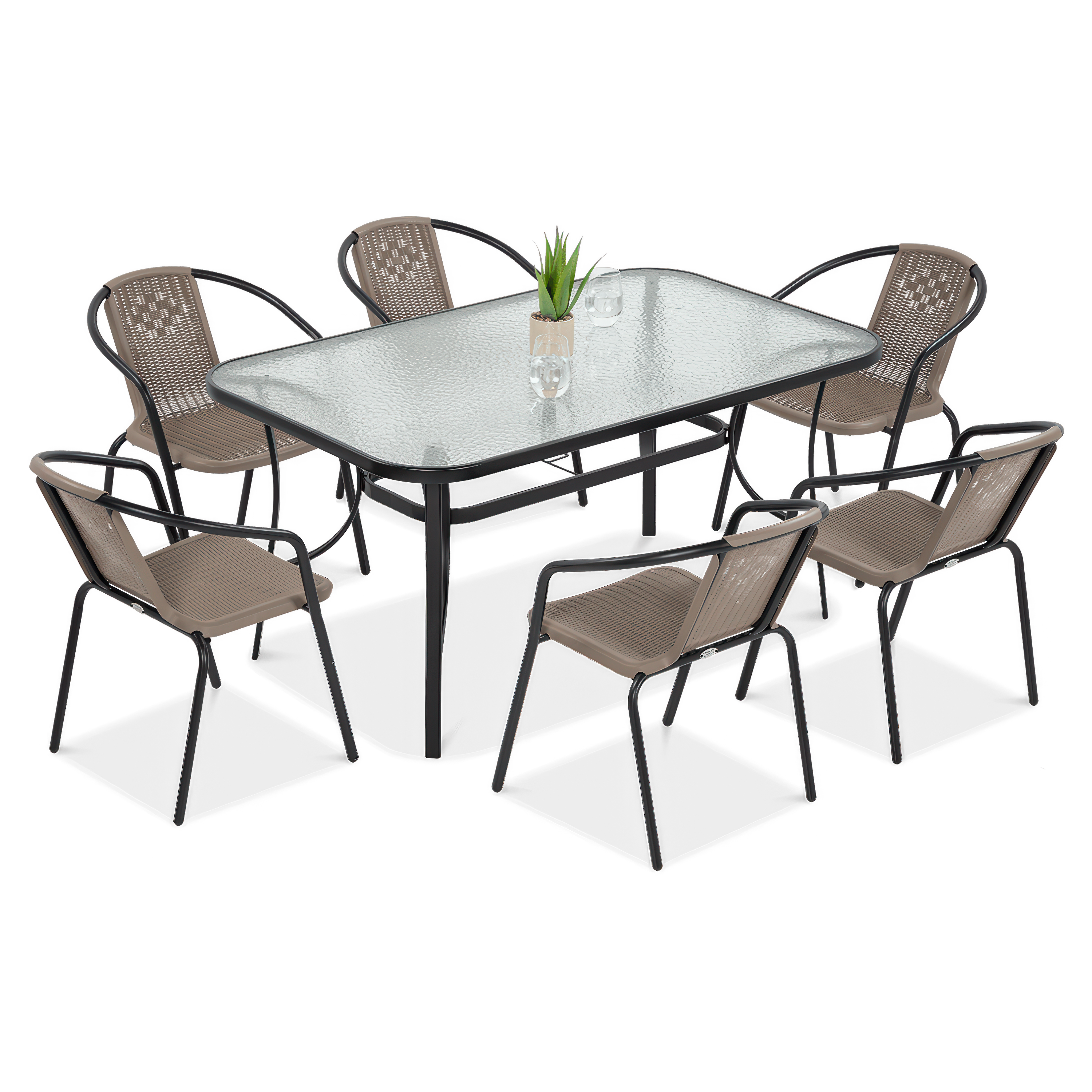 Zestaw ogrodowy SIMPLE 150/6 w kolorze beżu (cappuccino)