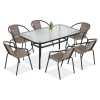 Zestaw ogrodowy SIMPLE 150/6 w kolorze beżu (cappuccino)