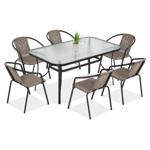 Zestaw ogrodowy SIMPLE 150/6 w kolorze beżu (cappuccino)