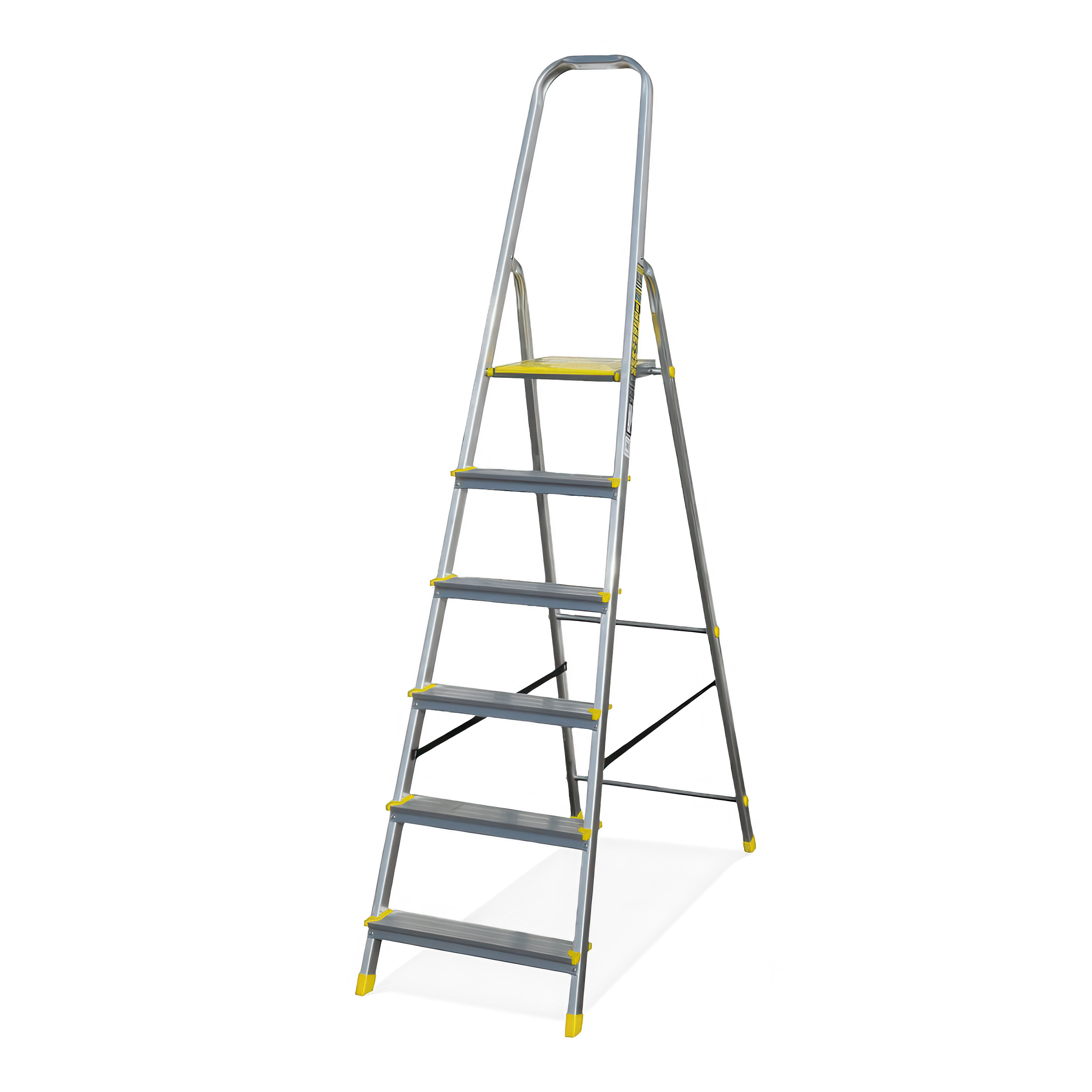 aluminiowa drabina z sześcioma stopniami 