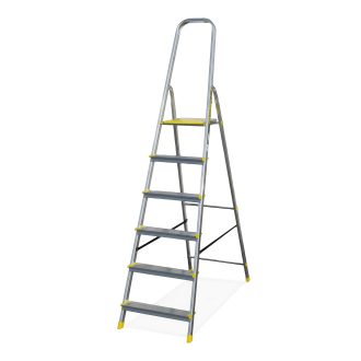 aluminiowa drabina z sześcioma stopniami