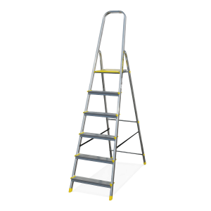 aluminiowa drabina z sześcioma stopniami