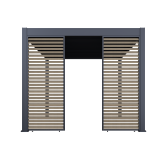 Podwójny panel żaluzjowy poziomy do pergoli ELEGANCE/DELUXE/FUSION 1m Woodgrain - Gutroof