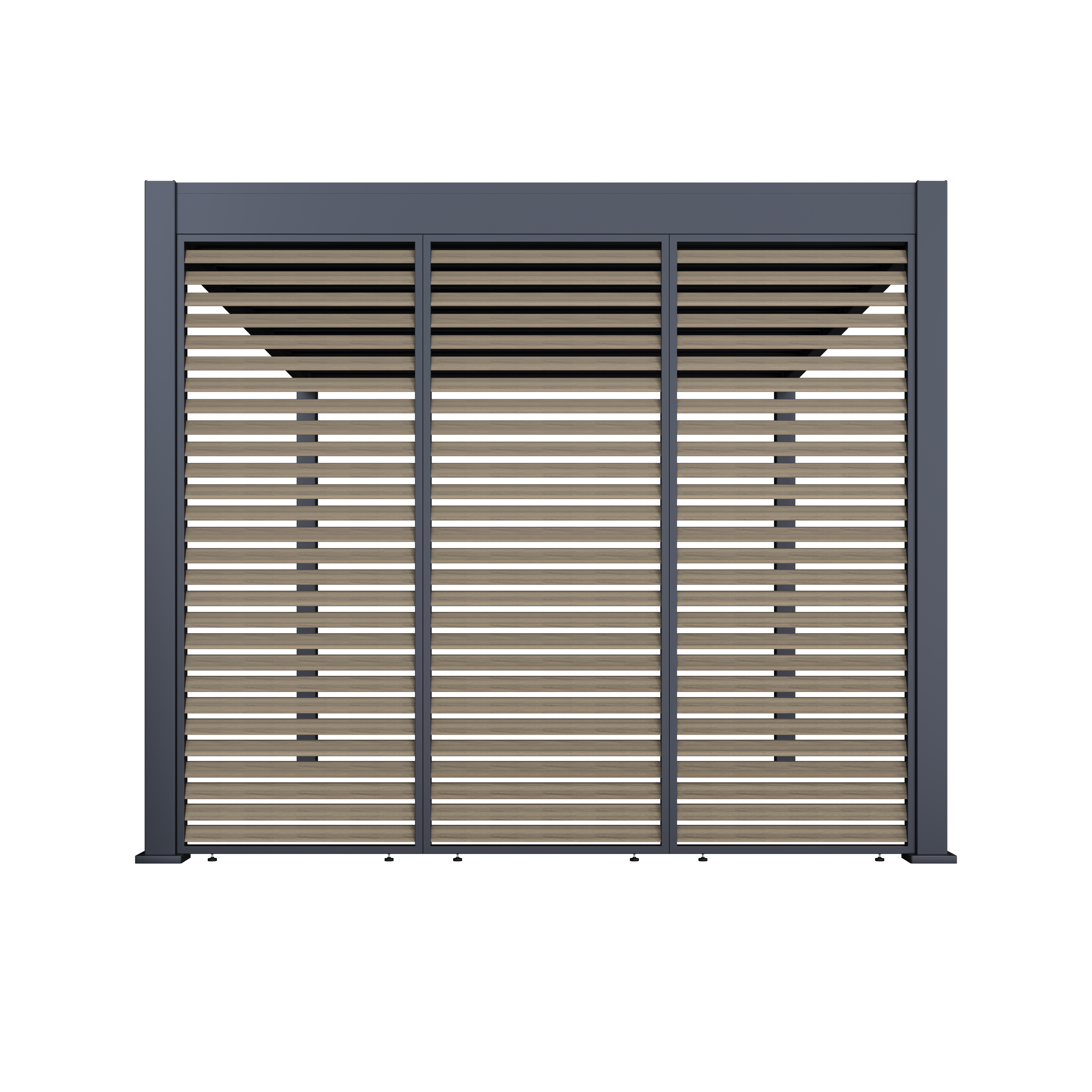 Ściana z panelu żaluzjowego poziomego do pergoli ELEGANCE/DELUXE/FUSION 1m Woodgrain - Gutroof