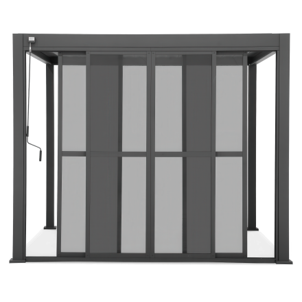 Przesuwane drzwi z poliwęglanu do pergoli PREMIUM 3m anthracite - GUTROOF