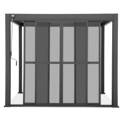 Drzwi przesuwane z poliwęglanu do pergoli PREMIUM 4m anthracite - GUTROOF