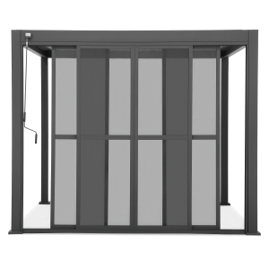 Drzwi przesuwane z poliwęglanu do pergoli PREMIUM 4m anthracite - GUTROOF