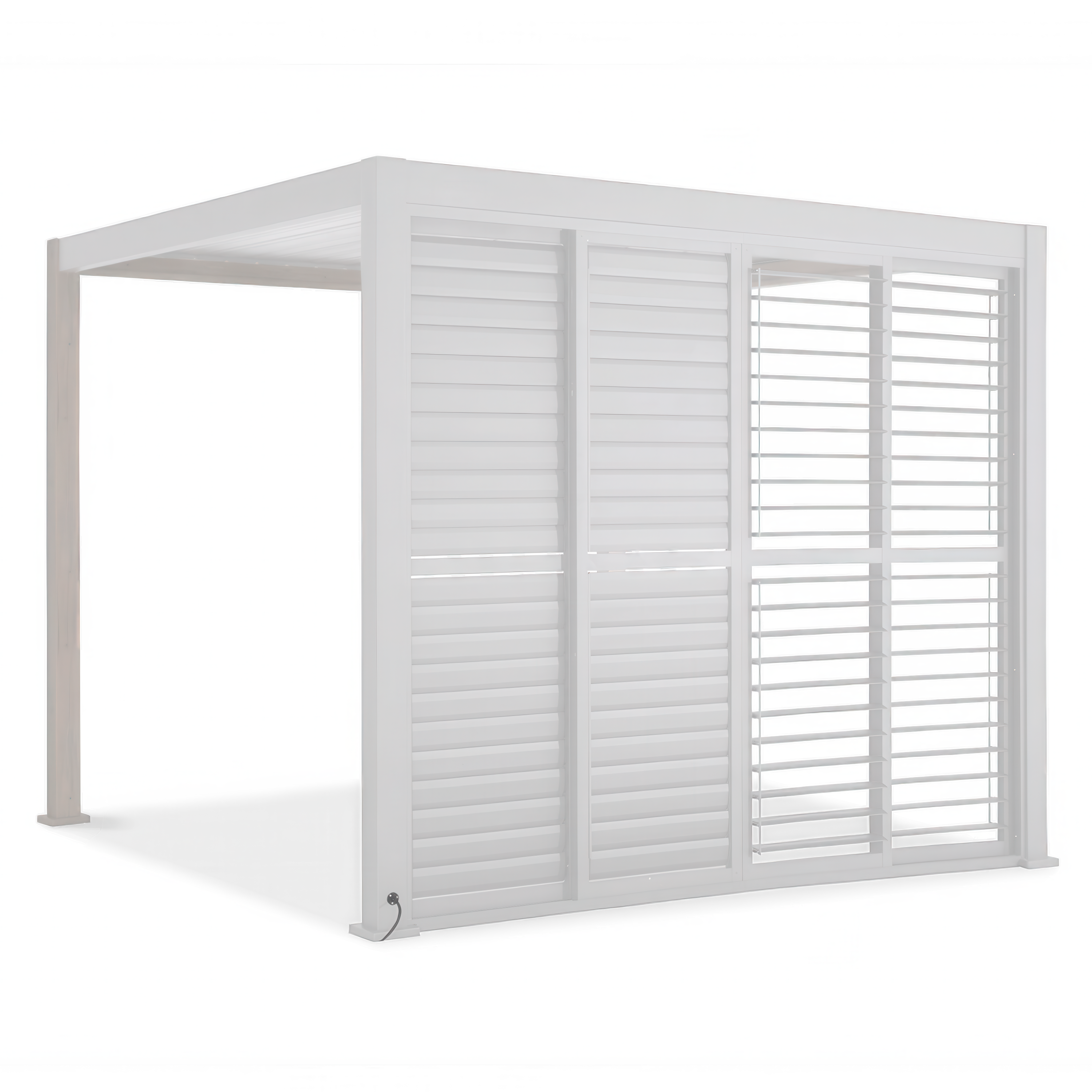 Drzwi przesuwne do pergol premium o szerokości 3m białe