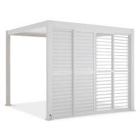 Przesuwane drzwi żaluzjowe do pergoli PREMIUM 3m, white - GUTROOF