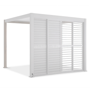 Drzwi przesuwne do pergol premium o szerokości 3m białe