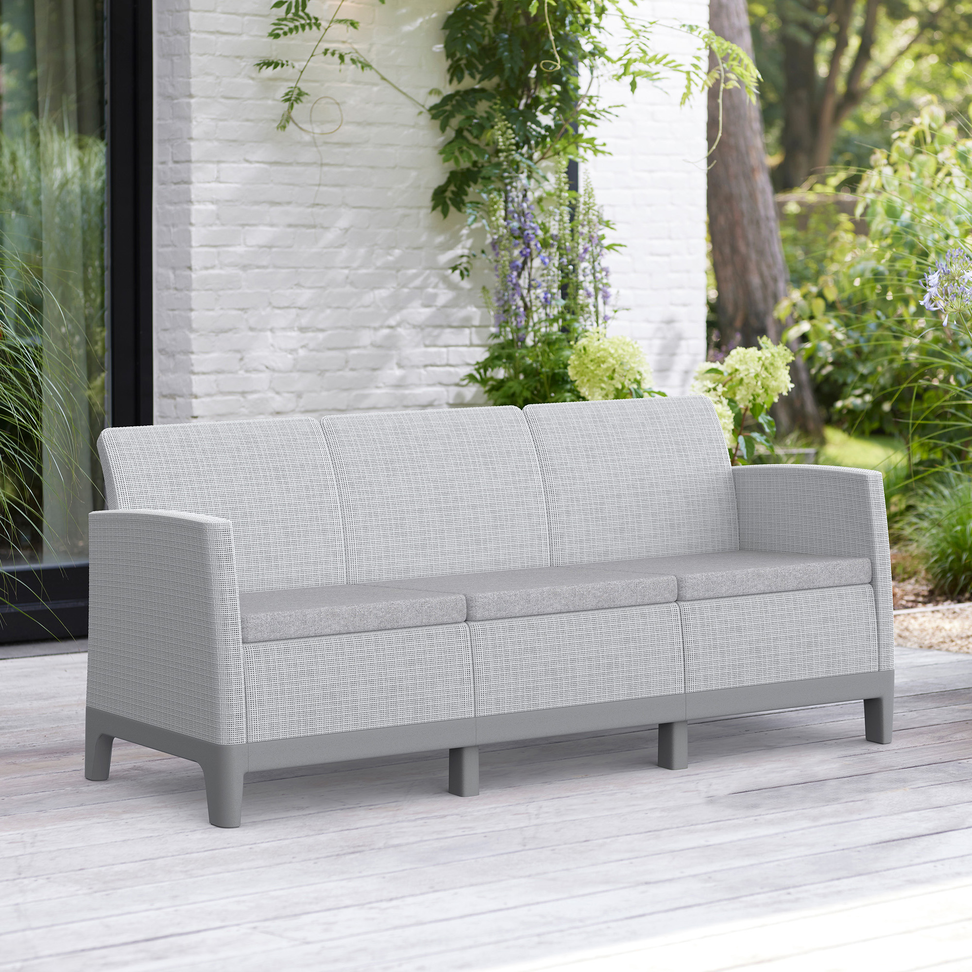 Sofa Scandi Forma 3 Ash Grey-Storm Grey / Light Grey - Keter