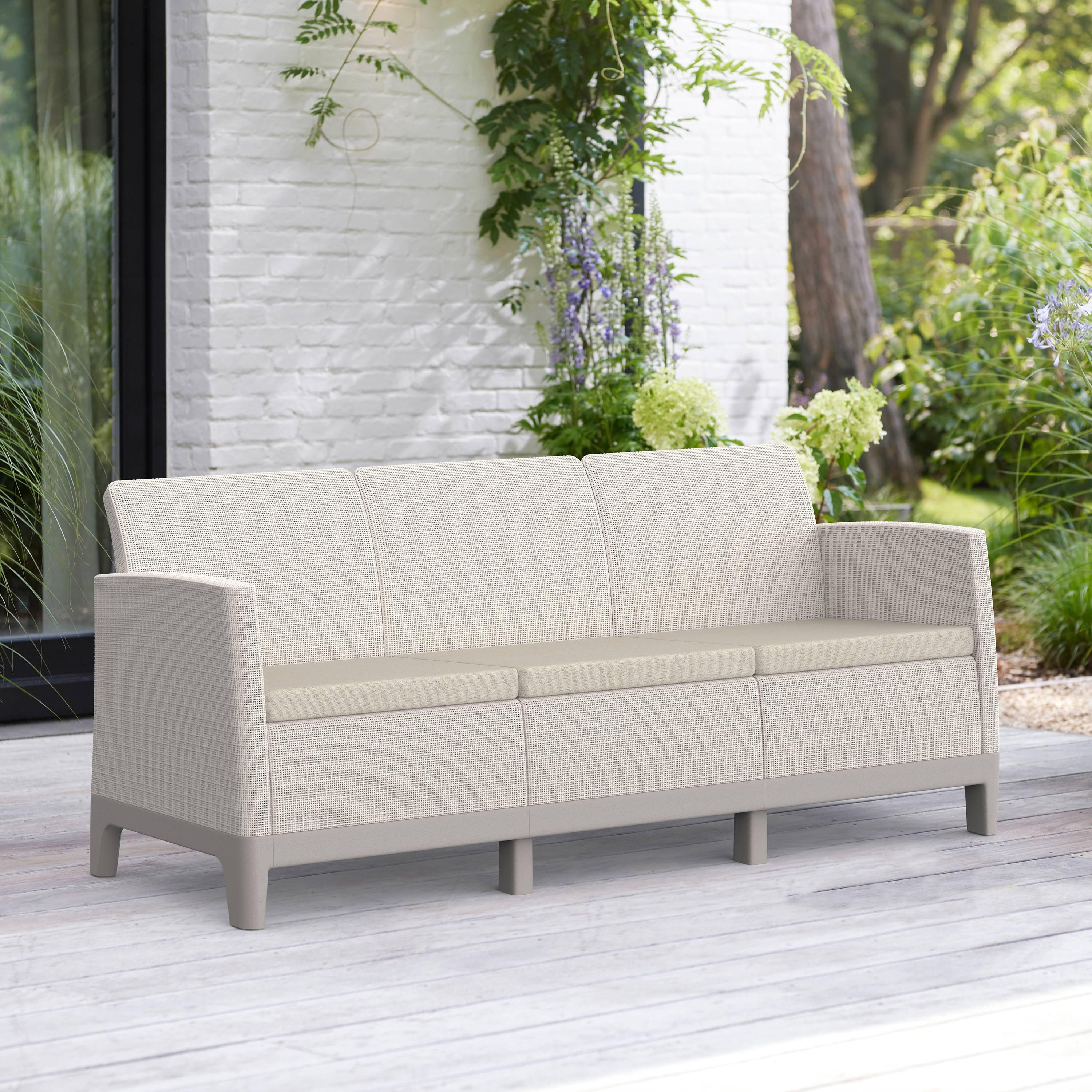 Sofa Scandi Forma 3 Pebble Grey-Soft Beige / Oat - Keter  