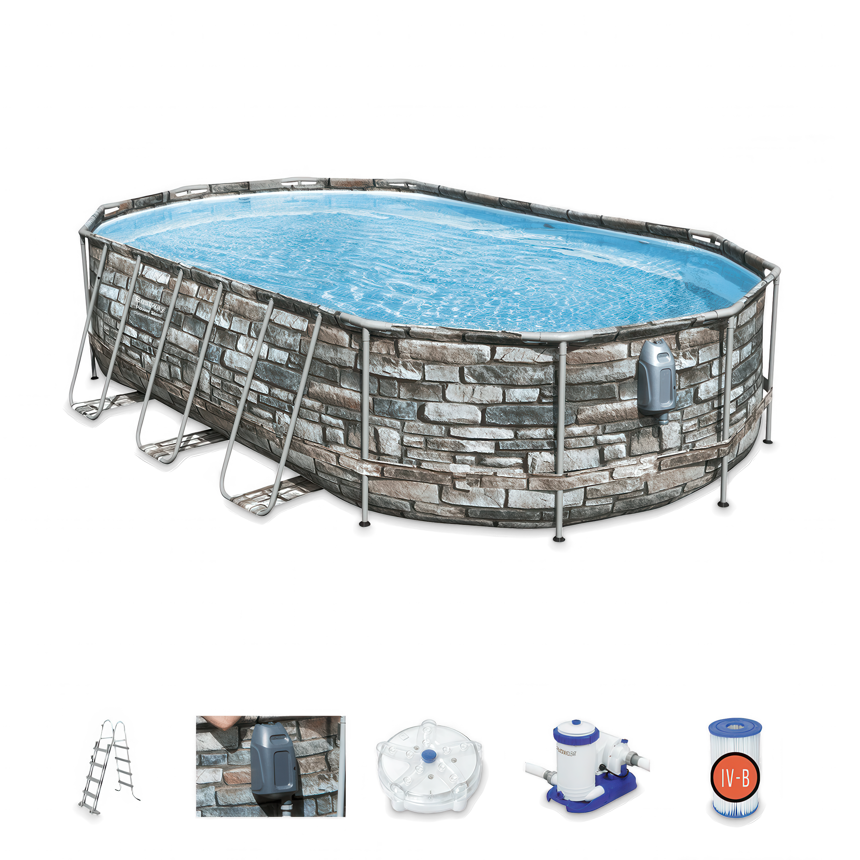 Solidny basen z niezbędnymi akcesoriami dołączonymi do zestawu