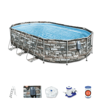 Solidny basen z niezbędnymi akcesoriami dołączonymi do zestawu