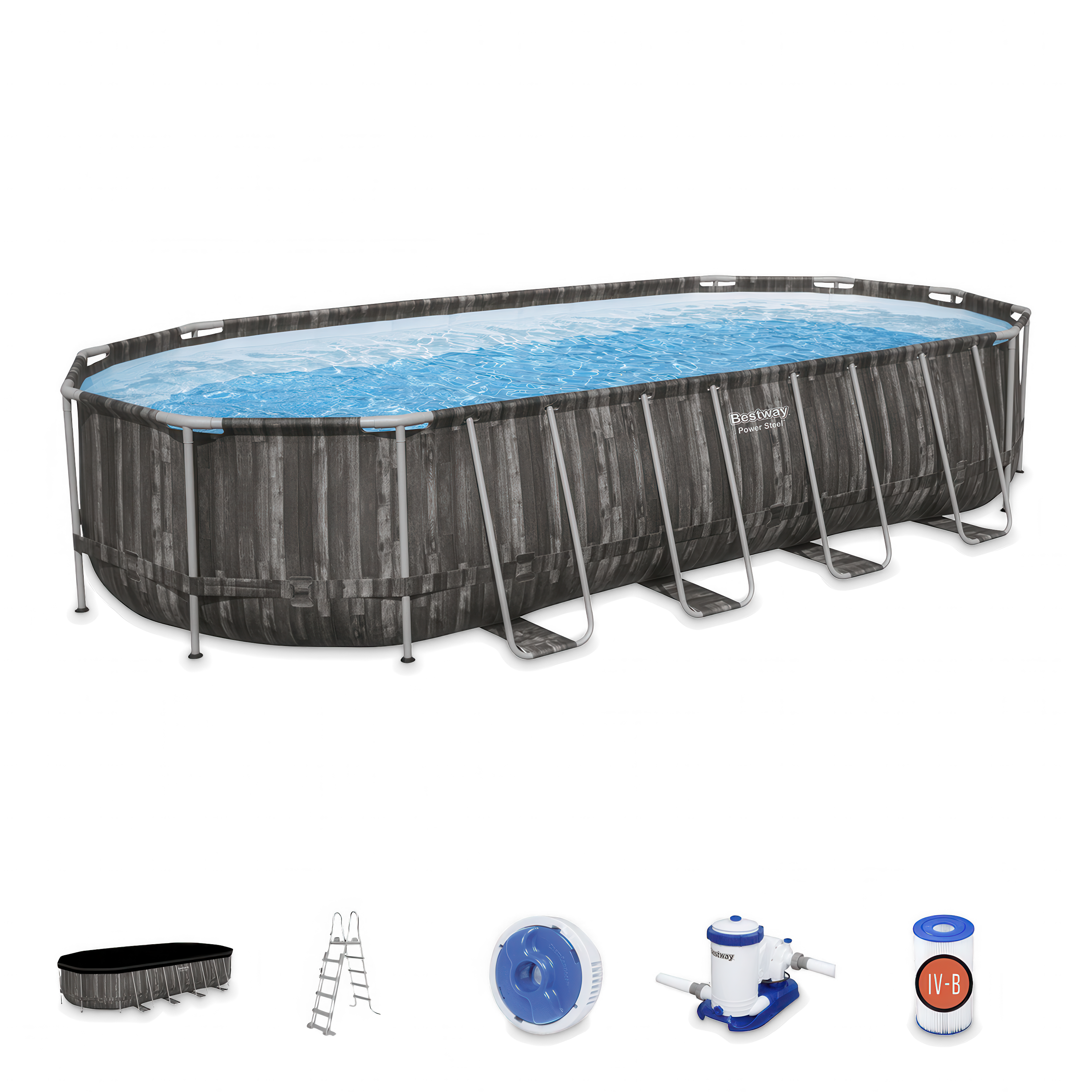 Solidny basen z niezbędnymi akcesoriami dołączonymi do zestawu