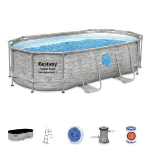 Solidny basen z niezbędnymi akcesoriami dołączonymi do zestawu