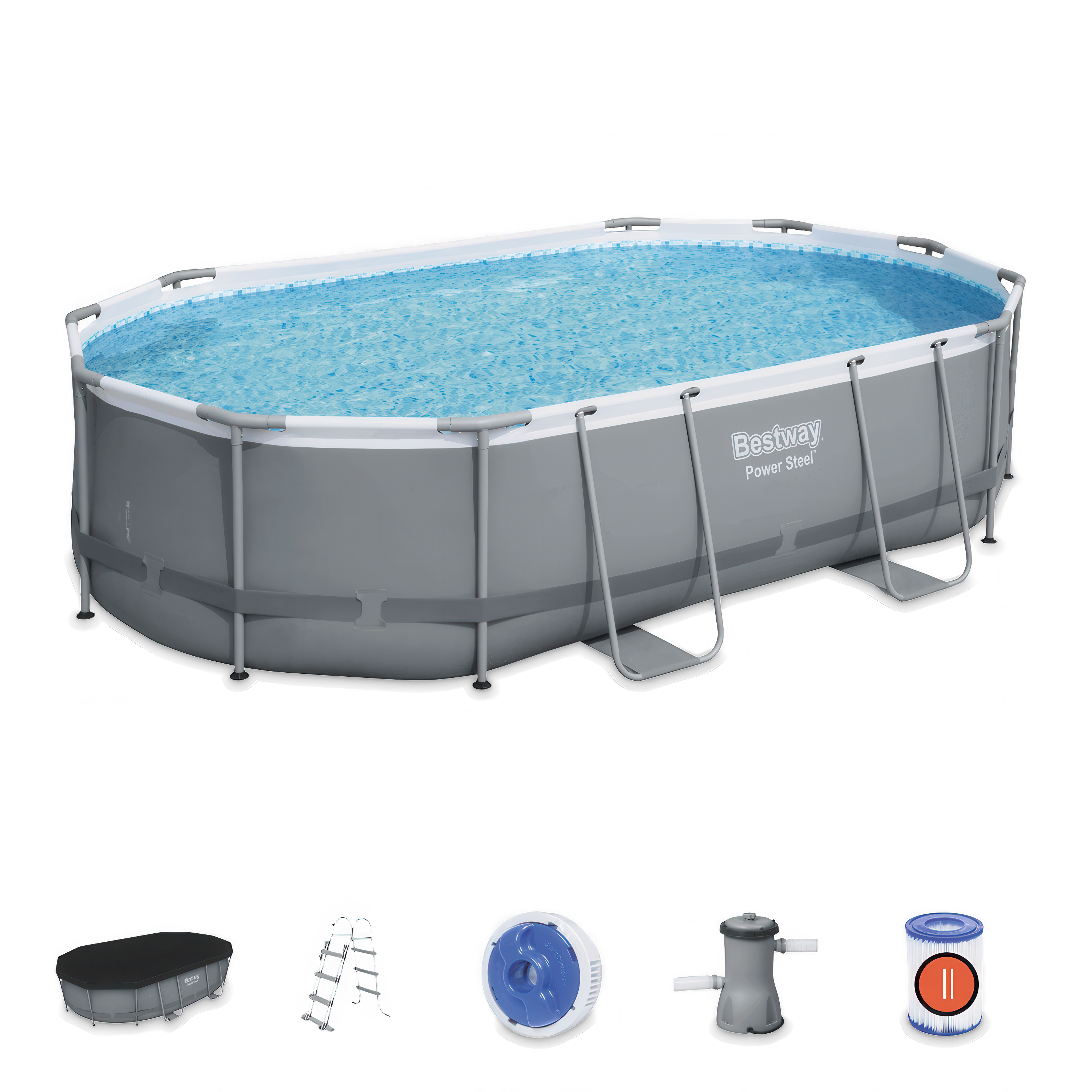 Solidny basen z niezbędnymi akcesoriami dołączonymi do zestawu