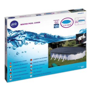 Gruba czarna zimowa pokrywa na basen