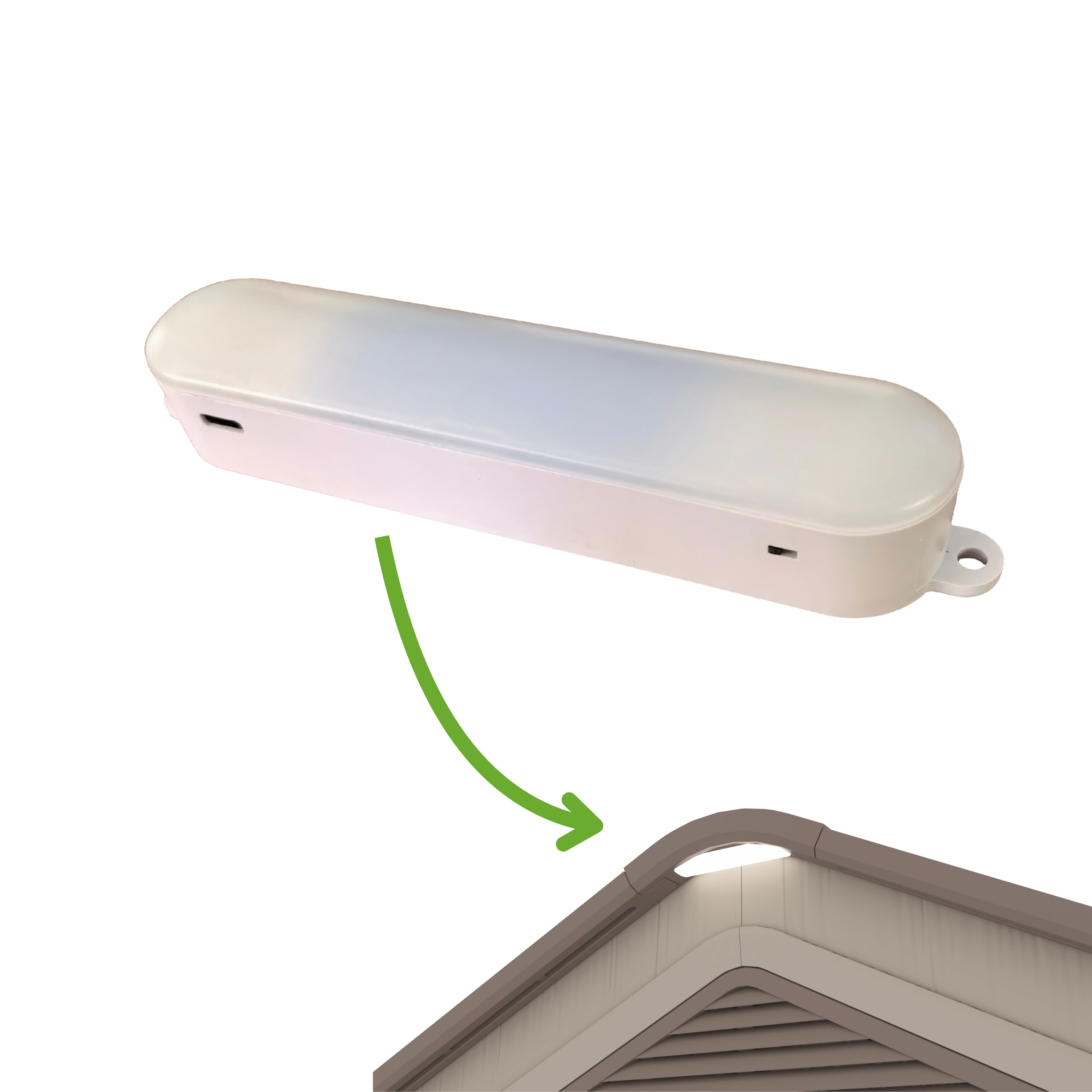 Sposób montażu lampy LED w domku ogrodowym Everest
