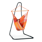 antracytowy stojak z przykładowym pomarańczowym fotelem hamakowym