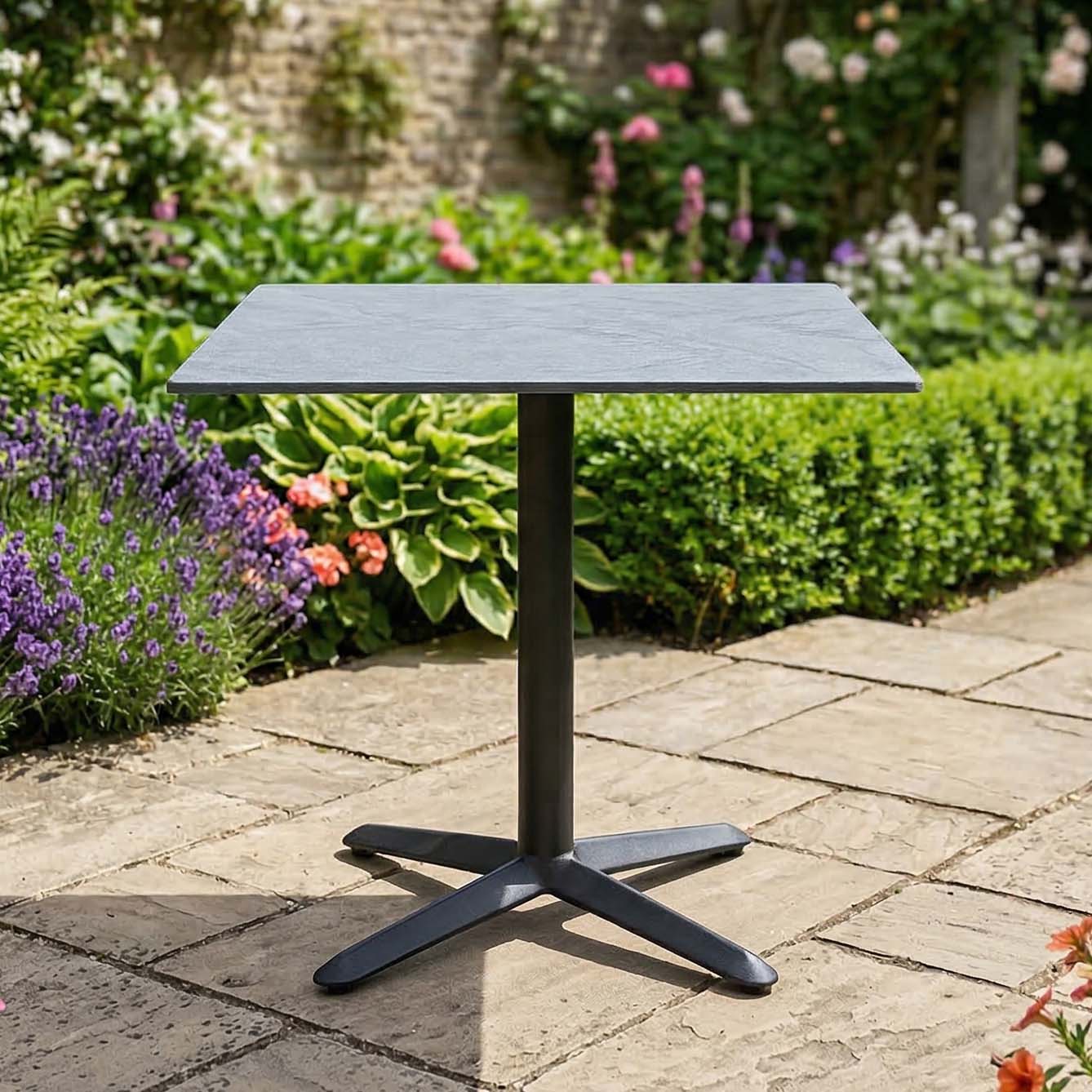 stolik ogrodowy vena 70 anthracite marble oris black bjørkka aranżacja tarasu nowoczesny ogród