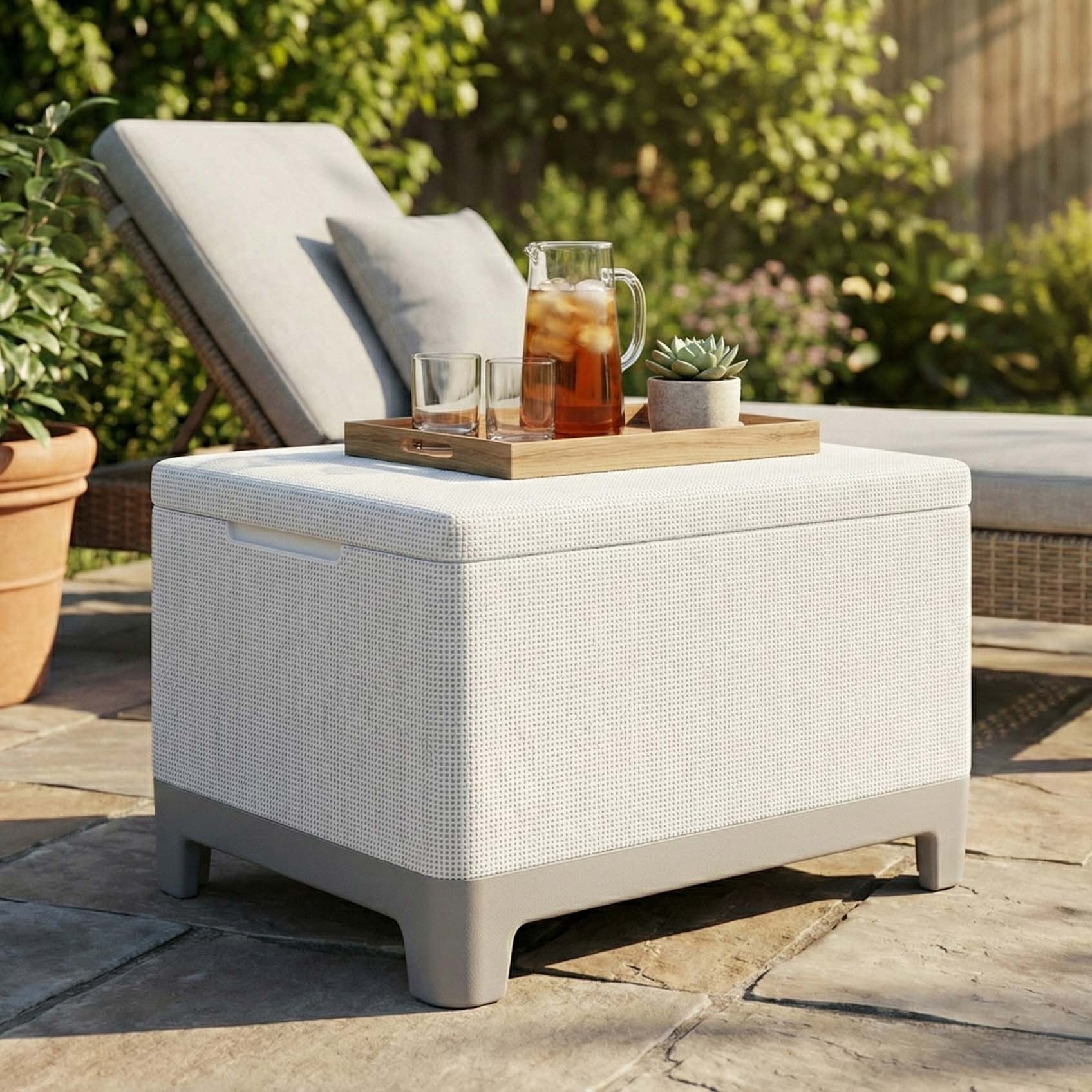 Stolik Scandi storage table Ash grey-Soft beige - Keter