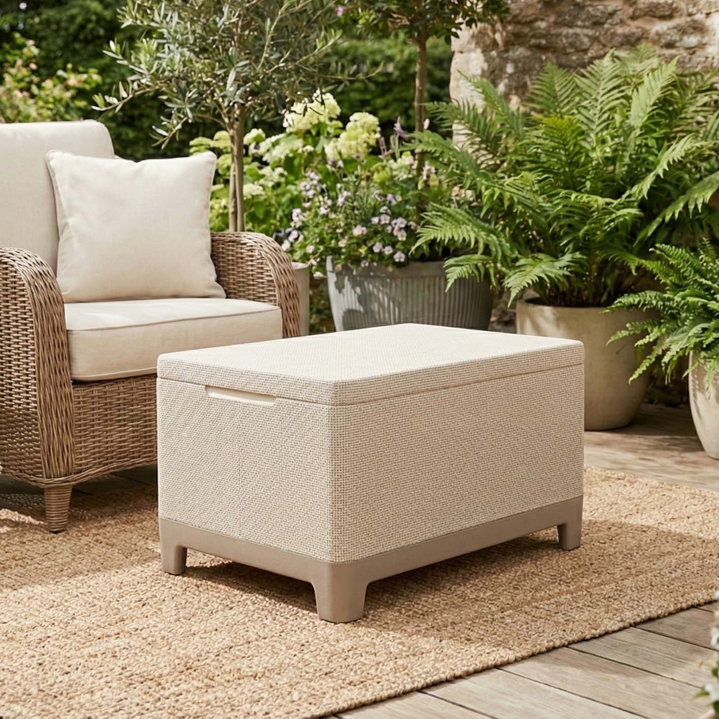 Stolik Scandi storage table Pebble Grey-Soft Beige/oat - Keter