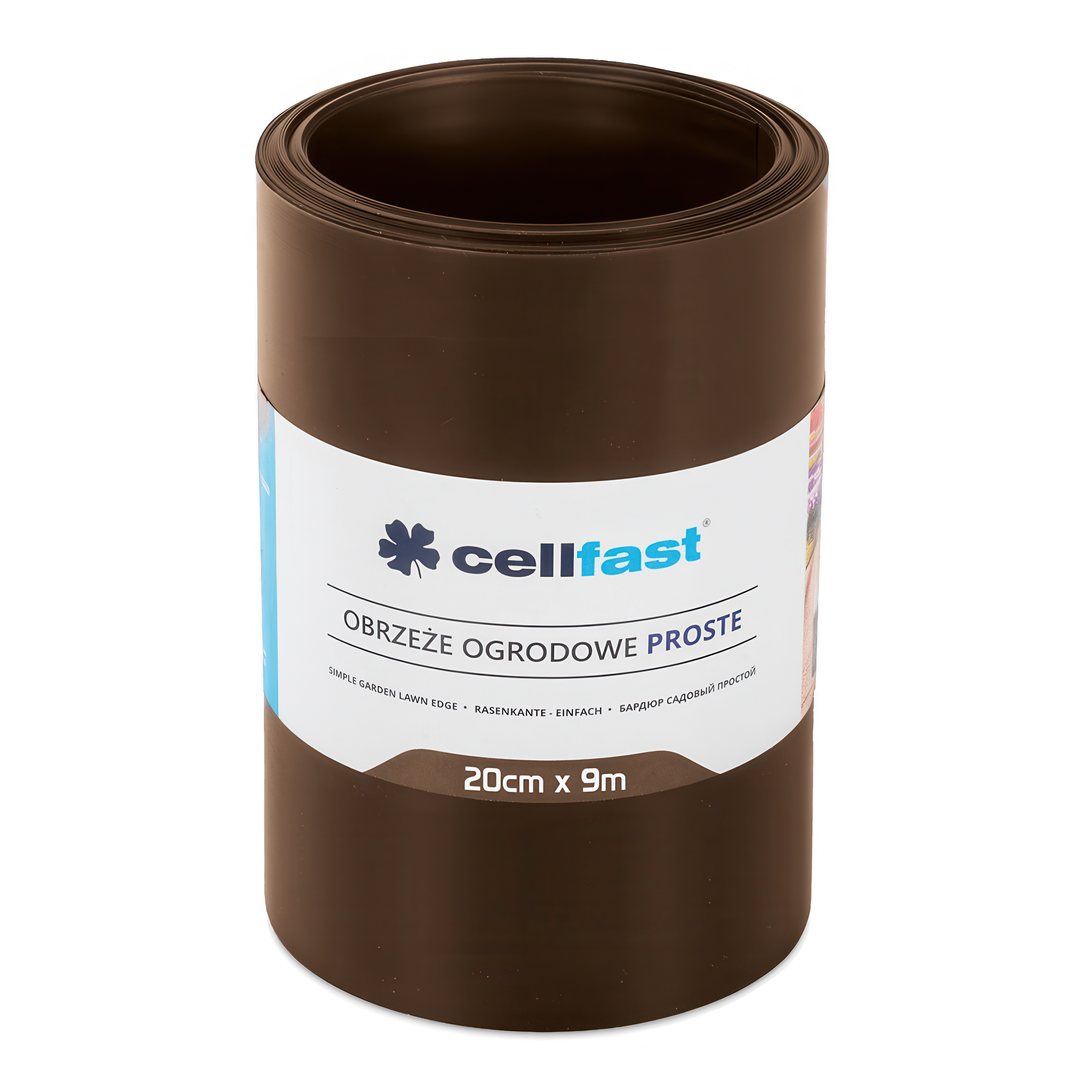 brązowe obrzeże ogrodowe proste 