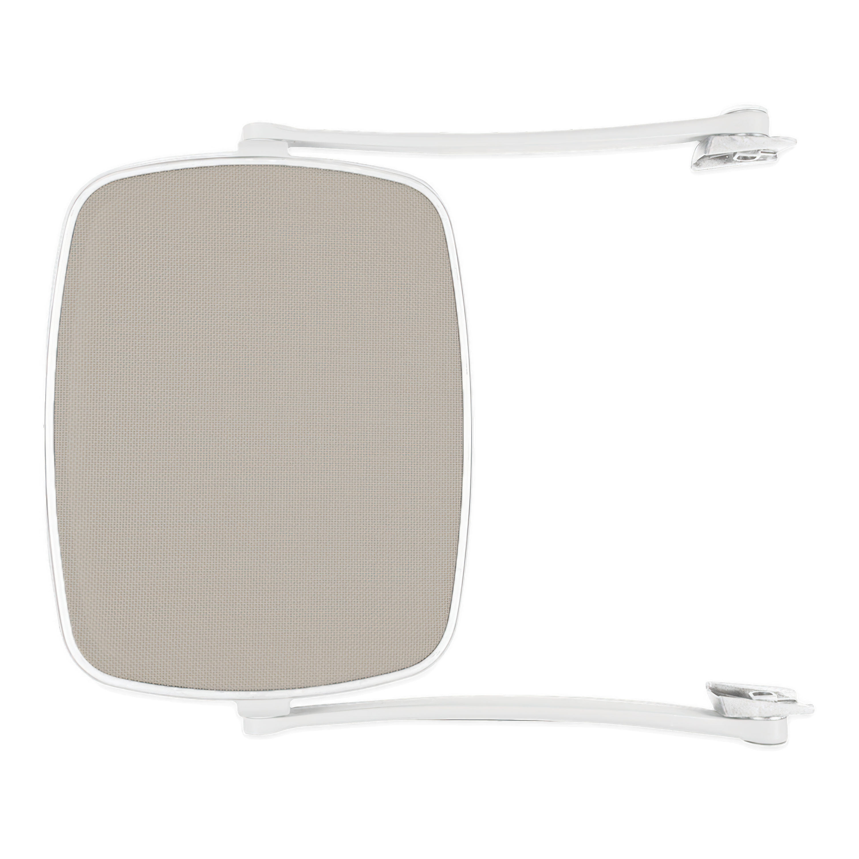 biały daszek do leżaka ogrodowego z brązowym daszkiem