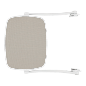 biały daszek do leżaka ogrodowego z brązowym daszkiem